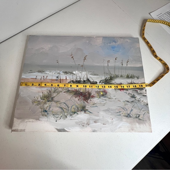 Vintage Original Beachscape by Artist John Szekes 20 x 16 Unsigned Incomplete - Picture 9 of 11